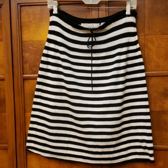 PERRY ELLIS Black/White Stripe Skirt Size M - Picture 6 of 8